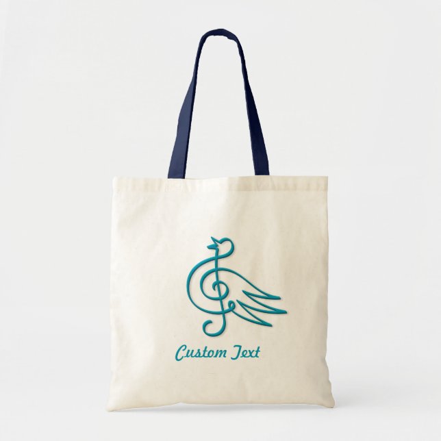 Blue bird music large tote bag (Front)
