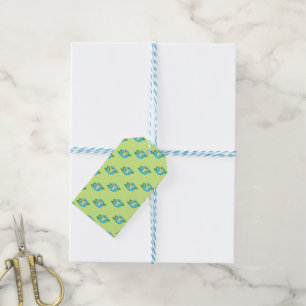 Blue Bird Nests Colorful Eggs Green Leaves Nature Gift Tags