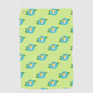Blue Bird Nests Colorful Eggs Green Leaves Nature Golf Towel
