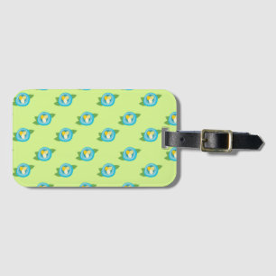 Blue Bird Nests Colorful Eggs Green Leaves Nature Luggage Tag