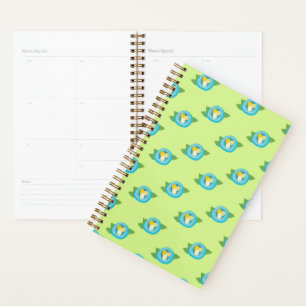 Blue Bird Nests Colorful Eggs Green Leaves Nature Planner