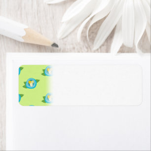 Blue Bird Nests Colourful Eggs Green Leaves Nature Return Address Label
