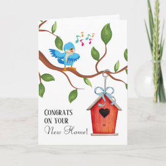 Blue Bird New Home Congrats Greeting Card