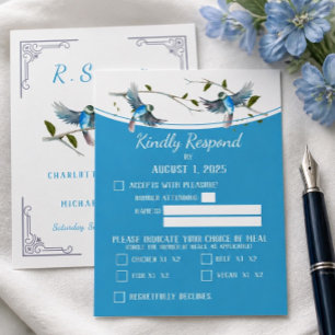 Blue Bird of Happiness RSVP / Response Card