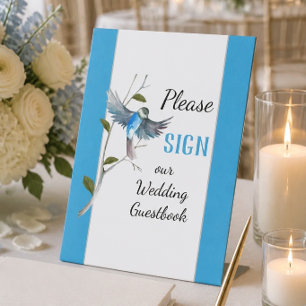 Blue Bird of Happiness Wedding Guestbook Sign