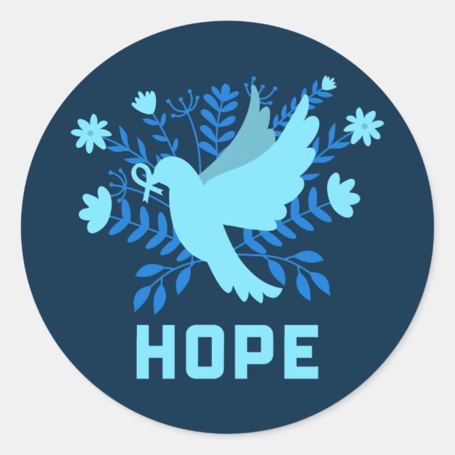 Blue Bird of Hope and Peace - Dove Classic Round Sticker (Front)