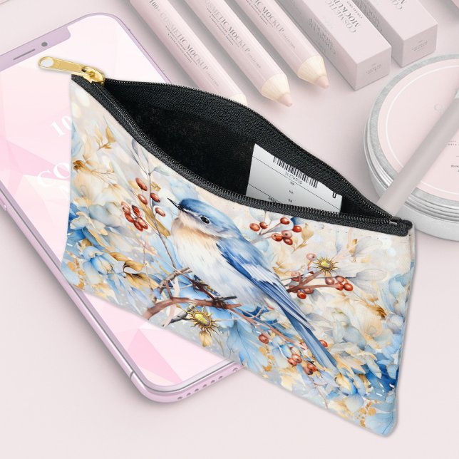 Blue Bird on a branch Accessory Pouch (Creator Uploaded)