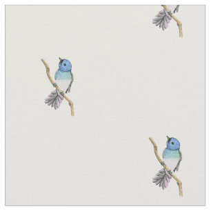 Blue Bird Print Fabric