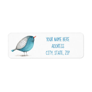 Blue Bird Return Address Label
