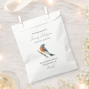 Blue Bird Seed Memorial Funeral  Favour Bag
