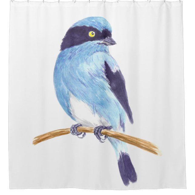 Blue bird shower curtain (Front)
