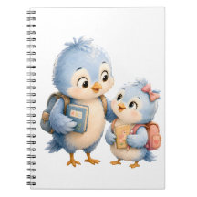 Blue Bird Siblings Photo Spiral Notebook
