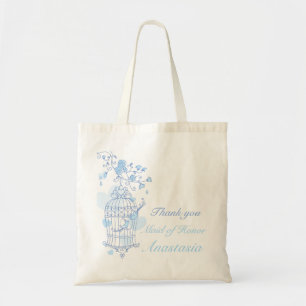 Blue bird wedding maid of honour bag