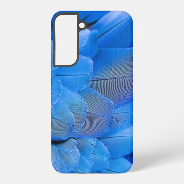 Blue bird wing feathers pattern samsung galaxy s22+ case (Back)