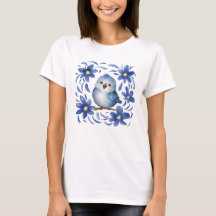 Blue Bird with flowers