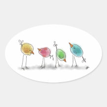Blue Birdies Stickers