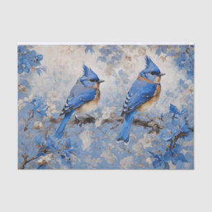 Blue Birds and Blossoms Decoupage Tissue Paper