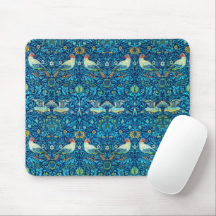 Blue birds botanical vintage William Morris Mouse Pad