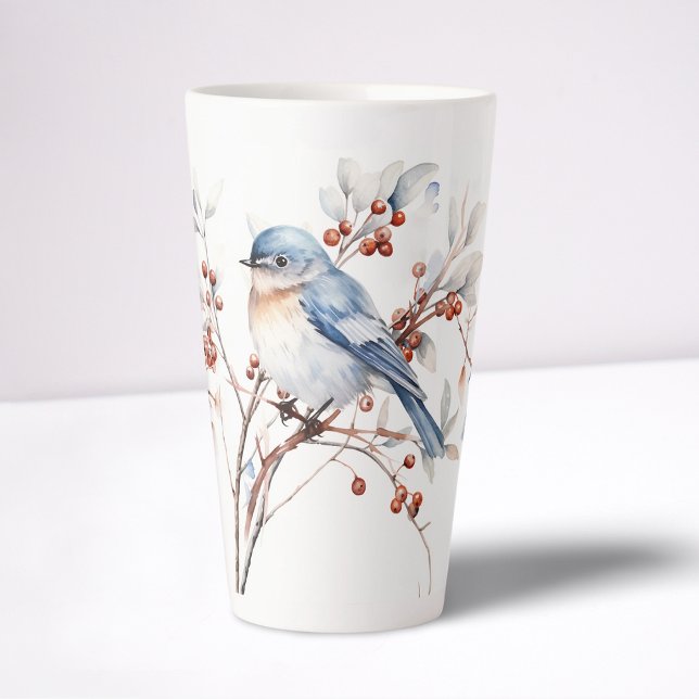 Blue Birds & Boxwood Latte Mug (Creator Uploaded)
