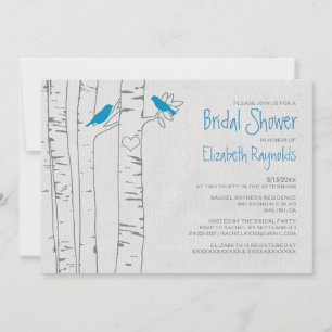 Blue Birds Bridal Shower Invitations