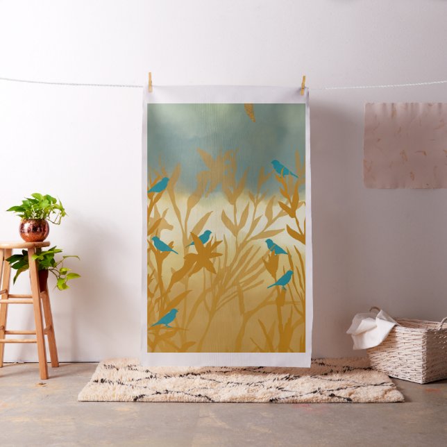 Blue birds fabric (In Situ)