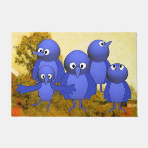 Blue Birds Family Doormat