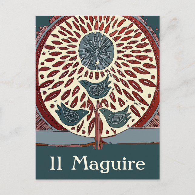 Blue Birds in Tree Abstract 11 Maguire Postcard (Front)