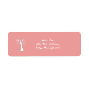 blue birds in tree cute bird personalise return address label