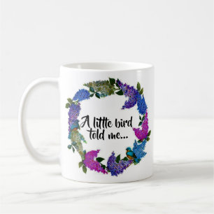 Blue Birds Lilac Flowers Coffee Cup Mug