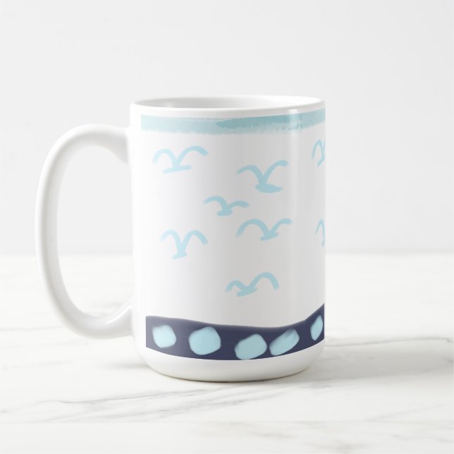 Blue birds mug-ceramic coffee mug (Left)