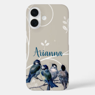 Blue Birds on a Branch iPhone 16 Case