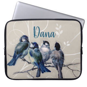 Blue Birds on a Branch Laptop Sleeve