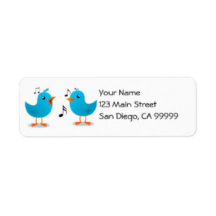 Blue Birds Serenade Return Address Label
