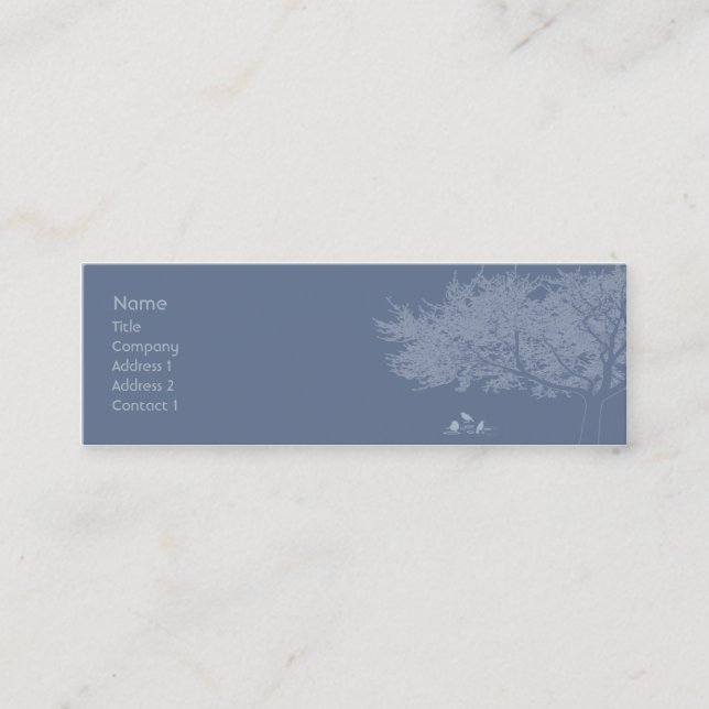 Blue Birds - Skinny Mini Business Card (Front)