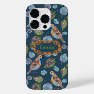 Blue Birds Watercolor Pattern Case-Mate iPhone 14 Pro Case