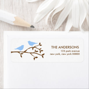 Blue Birds Wedding Return Address Label