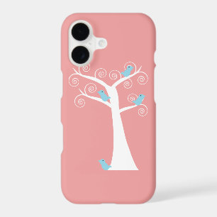 Blue Birds White Birch Tree Girly Pink