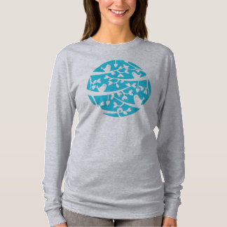 Blue birdy long sleeved t-shirt
