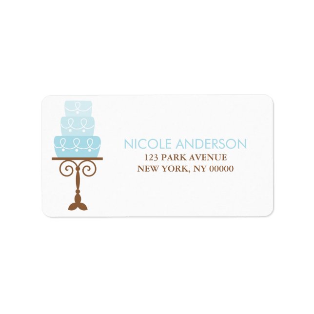 Blue Birthday Cake Address Labels (Front)