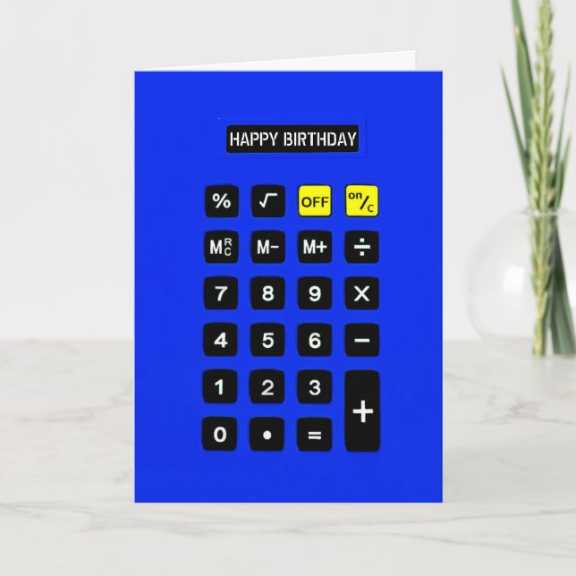 Blue Birthday Calculator     Card (Front)