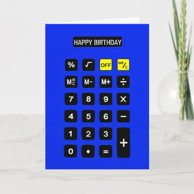 Blue Birthday Calculator    Card (Front)