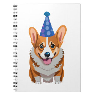 Blue Birthday Corgi Classic T-Shirt Notebook