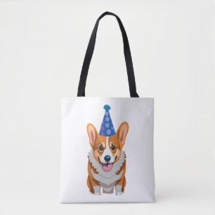 Blue Birthday Corgi Classic T-Shirt Tote Bag