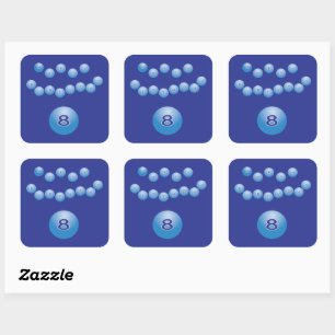 Blue Birthday for Boy Age 8 Square Sticker