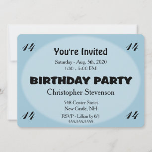 Blue Birthday Invitation