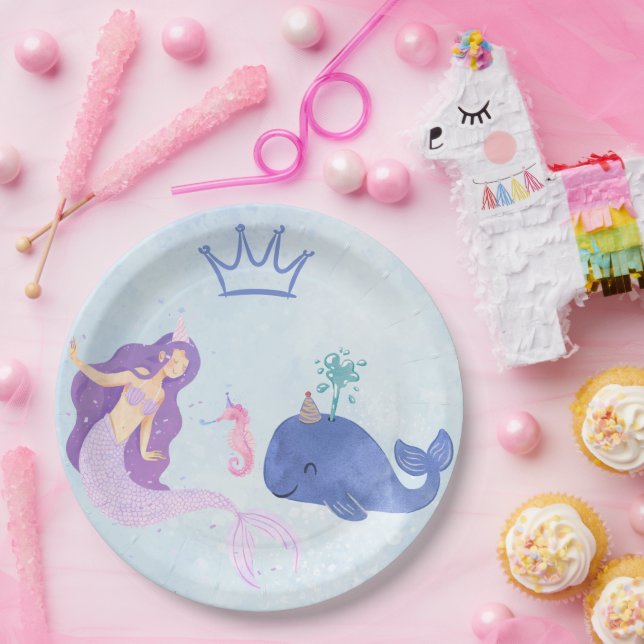 Blue  Birthday Invitation Paper Plate (Party)