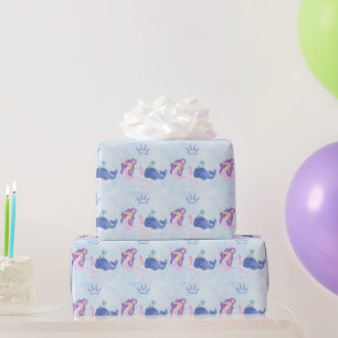 Blue  Birthday Invitation Wrapping Paper