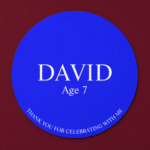 Blue Birthday Party Favour Sticker