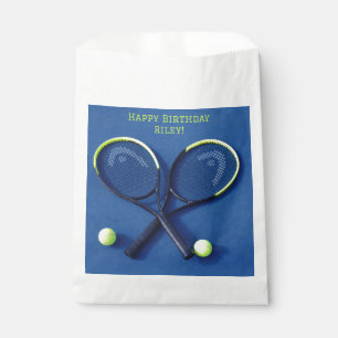 Blue Birthday Party Rackets and Balls Tennis Favour Bag