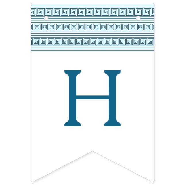 Blue Birthday Party with Greek Elements Bunting (Second Flag)